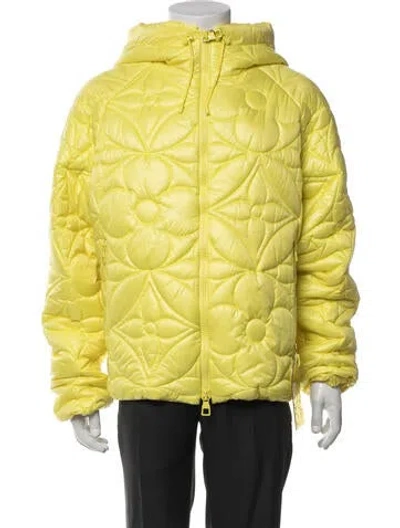 Pre-owned Louis Vuitton 2022 Flower Puffer Coat W/ Tags In Yellow
