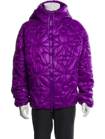 Pre-owned Louis Vuitton 2022 'flower Quilted' Puffer Coat In Purple