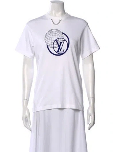 Pre-owned Louis Vuitton 2022 Globe T-shirt In White
