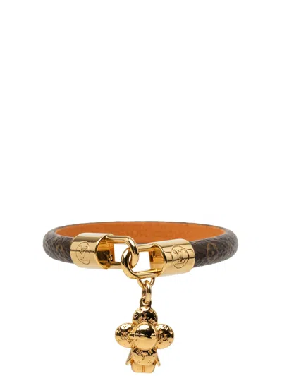 Pre-owned Louis Vuitton 2022 Gold Plated And Monogram Vivienne Charm Bracelet Costume Bracelet In Brown