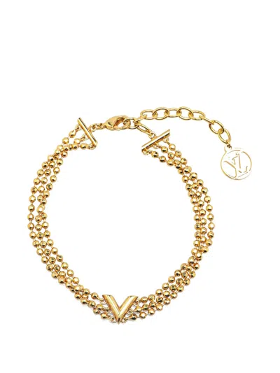 Pre-owned Louis Vuitton 2022 Gold Plated Brasserie Essential V Bracelet Costume Bracelet