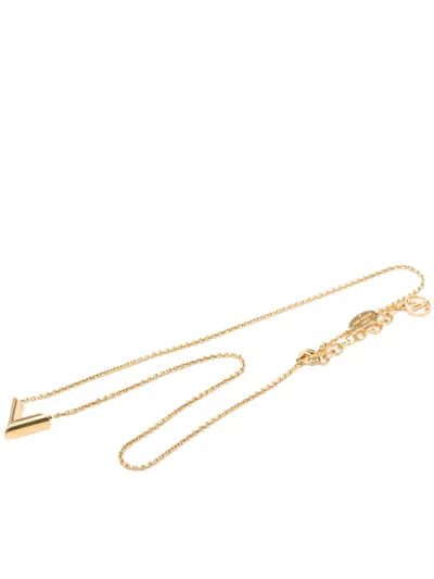 Pre-owned Louis Vuitton 2022 Gold Plated Essential V Supple Necklace Costume Necklace