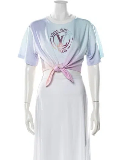 Pre-owned Louis Vuitton 2022 Gradient Lv Circle Crop Top In White