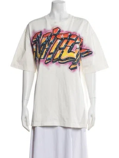 Pre-owned Louis Vuitton 2022 Graffiti T-shirt In White