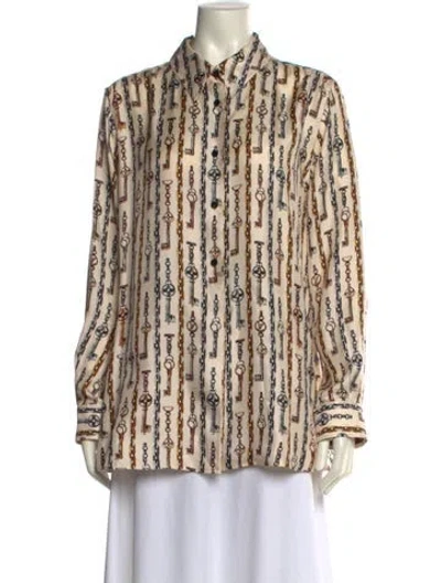 Pre-owned Louis Vuitton 2022 Graphic Print Blouse In Neutral