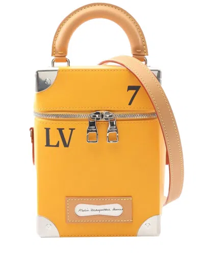 Pre-owned Louis Vuitton 2022 Leather Vertical Box Trunk Satchel In Yellow