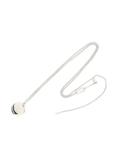 Pre-owned Louis Vuitton 2022 Logo Necklace In Gray