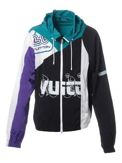 Pre-owned Louis Vuitton 2022 Logo-print Windbreaker In Black