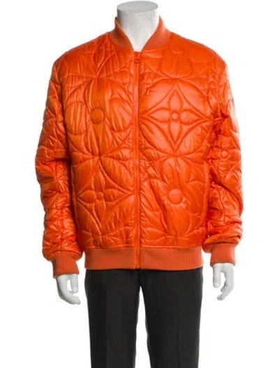 Pre-owned Louis Vuitton 2022 Lv Monogram Bomber Jacket W/ Tags In Orange