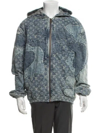 Pre-owned Louis Vuitton 2022 Lv Monogram Denim Jacket In Blue