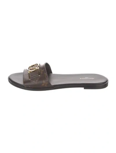 Pre-owned Louis Vuitton 2022 Lv Monogram Slides In Brown