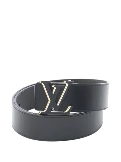 Pre-owned Louis Vuitton 2022 Lv Optic Reversible Leather Belt In Black