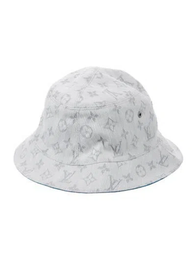 Pre-owned Louis Vuitton 2022 Monogram Denim Essential Reversible Bucket Hat In Multi
