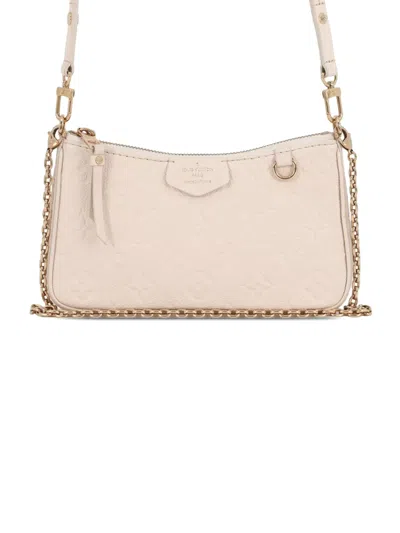 Pre-owned Louis Vuitton 2022 Monogram Empreinte Easy Pouch On Strap Satchel In White