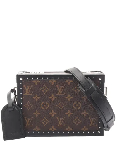 Pre-owned Louis Vuitton 2022 Monogram Macassar Clutch Box Crossbody Bag In Brown