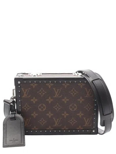 Pre-owned Louis Vuitton 2022 Monogram Macassar Clutch Box Crossbody Bag In Brown