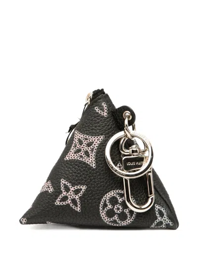 Pre-owned Louis Vuitton 2022 Monogram Mahina Berlingo Key Pouch In Black