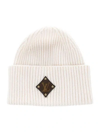 Pre-owned Louis Vuitton 2022 Monogram Patch Wool Beanie In Neutral