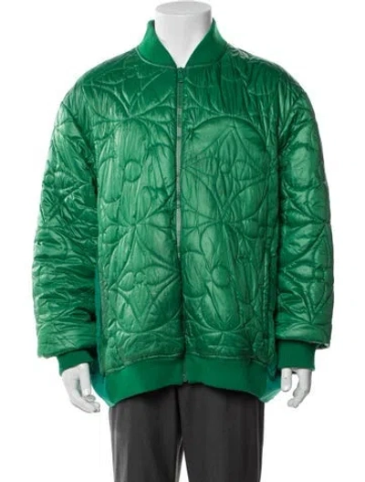Pre-owned Louis Vuitton 2022 Monogram Pattern Bomber Jacket In Green