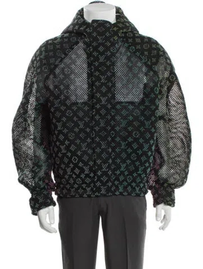 Pre-owned Louis Vuitton 2022 Monogram Pattern Puffer Coat In Black