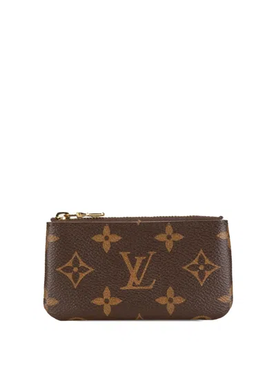 Pre-owned Louis Vuitton 2022 Monogram Pochette Cles Coin Pouch In Brown