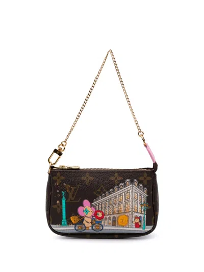 Pre-owned Louis Vuitton 2022 Monogram Vivienne In Paris Mini Pochette Accessoires Handbag In Brown