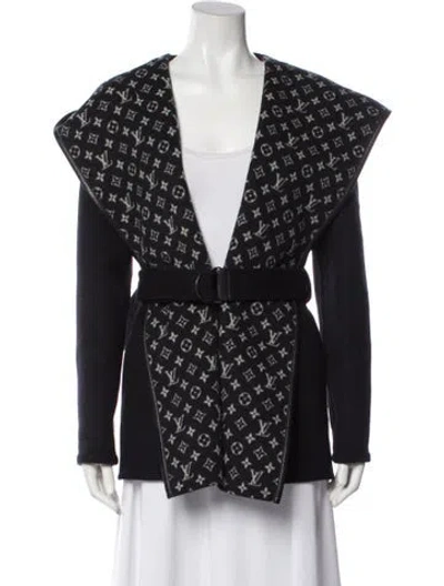 Pre-owned Louis Vuitton 2022 Monogram Wrap Jacket In Black