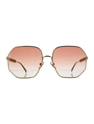 Pre-owned Louis Vuitton 2022 My Lv Chain Sunglasses In Gold/metallic