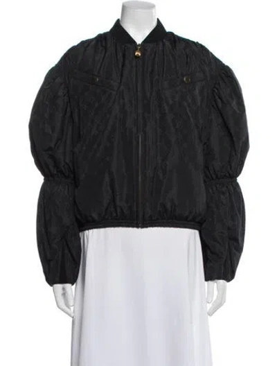Pre-owned Louis Vuitton 2022 Patterned Bomber Jacket In Black
