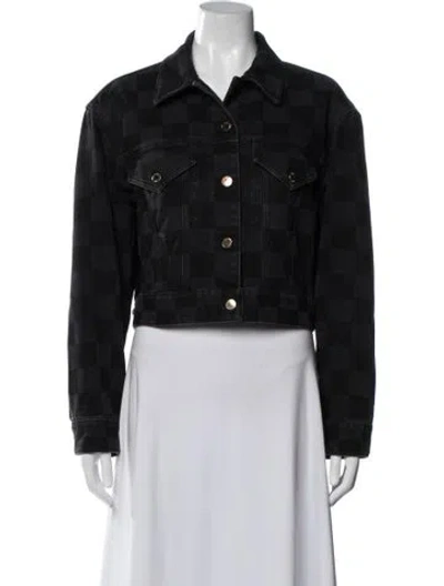 Pre-owned Louis Vuitton 2022 Patterned Denim Jacket In Black