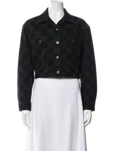 Pre-owned Louis Vuitton 2022 Plaid Print Jacket In Black