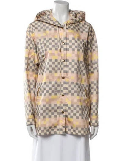 Pre-owned Louis Vuitton 2022 Plaid Print Jacket In Neutral