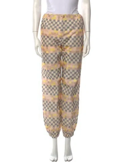 Pre-owned Louis Vuitton 2022 Plaid Print Sweatpants W/ Tags In Neutral