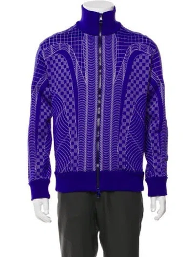 Pre-owned Louis Vuitton 2022 Plaid Print Windbreaker In Blue