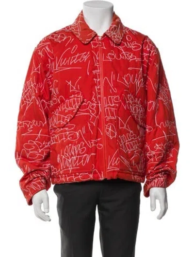 Pre-owned Louis Vuitton 2022 Printed Bomber Jacket In Orange