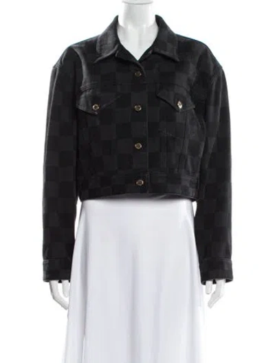 Pre-owned Louis Vuitton 2022 Printed Denim Jacket In Black