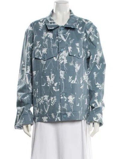 Pre-owned Louis Vuitton 2022 Printed Denim Jacket In Blue