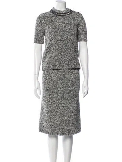 Pre-owned Louis Vuitton 2022 Printed Skirt Set In Gray