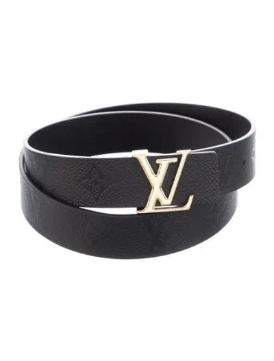 Pre-owned Louis Vuitton 2022 Reversible Lv Iconic 30mm Belt In Black