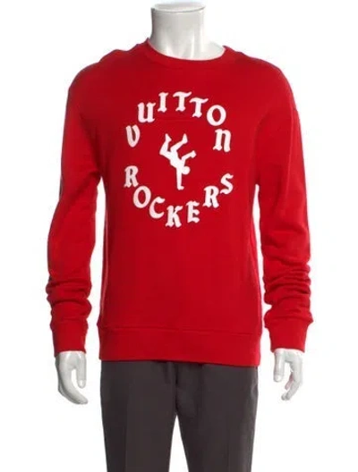 Pre-owned Louis Vuitton 2022 Signature Logo Sweatshirt In Red