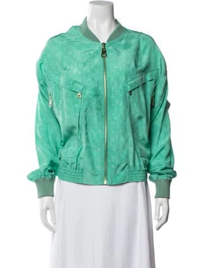 Pre-owned Louis Vuitton 2022 Silk Bomber Jacket In Green