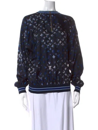 Pre-owned Louis Vuitton 2022 Silk Sweatshirt In Blue