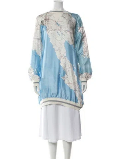 Pre-owned Louis Vuitton 2022 Silk Top In Blue