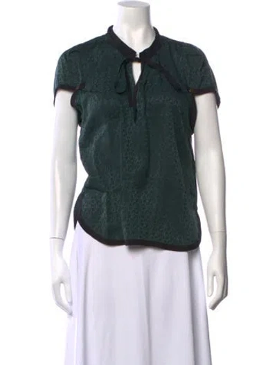 Pre-owned Louis Vuitton 2022 Silk Top In Green