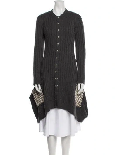 Pre-owned Louis Vuitton 2022 Striped Coat In Gray