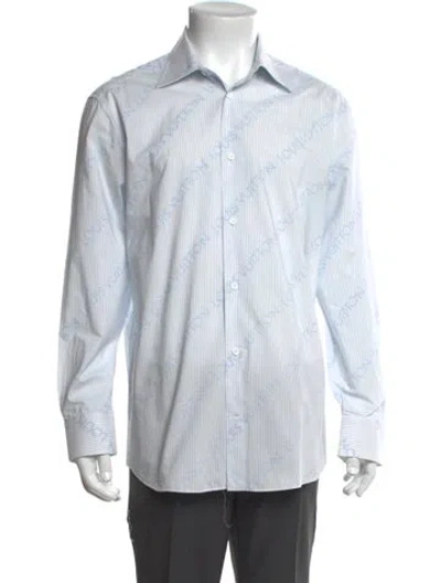 Pre-owned Louis Vuitton 2022 Striped Dress Shirt In Blue