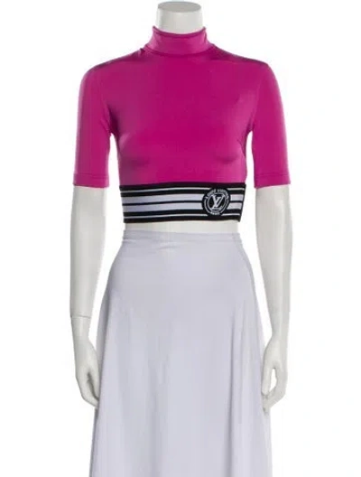 Pre-owned Louis Vuitton 2022 Turtleneck Crop Top In Pink