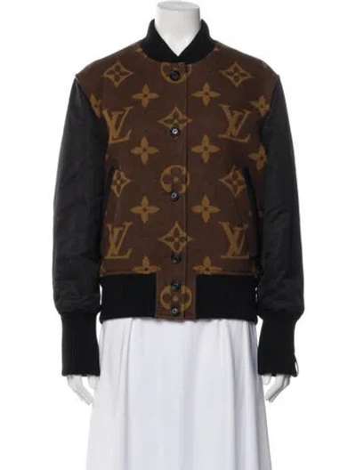Pre-owned Louis Vuitton 2022 Wool Bomber Jacket In Brown