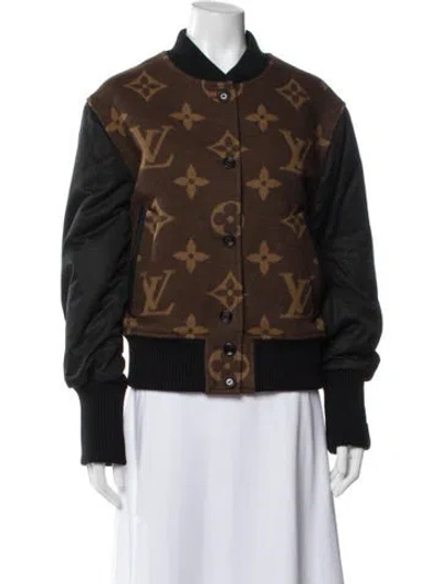 Pre-owned Louis Vuitton 2022 Wool Bomber Jacket In Brown