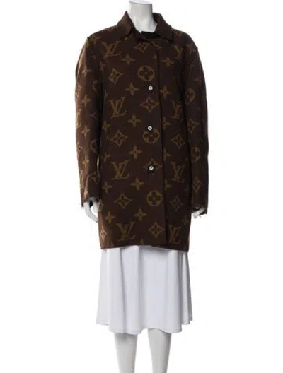Pre-owned Louis Vuitton 2022 Wool Cape W/ Tags In Brown